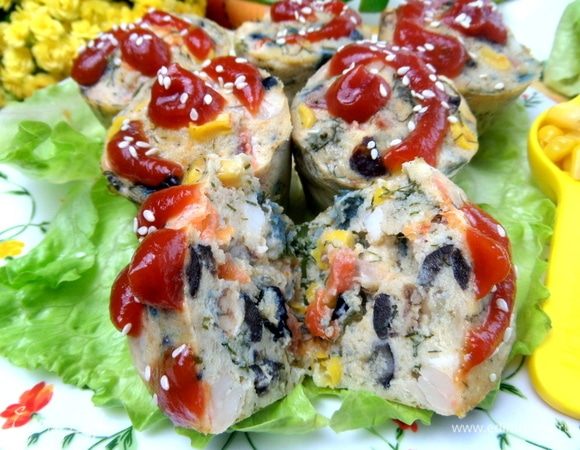 Угощаемся моими насыщенными омлетами-кексами.