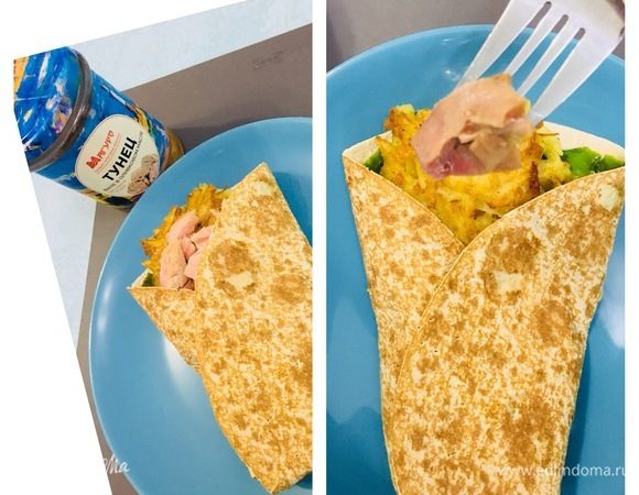 Добавляем в середину конверта тунца ТМ «Магуро», и ваш полезный фастфуд готов. Всем приятного аппетита!