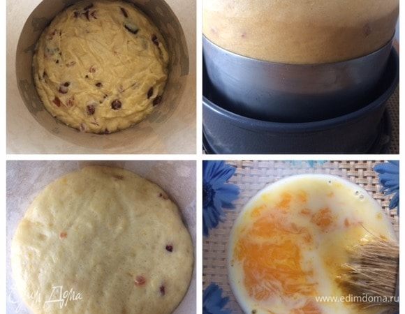 Выкладываем тесто в приготовленную форму, накрываем и оставляем расстаиваться как минимум на 1 час, у меня — все 2 часа. На фото видно, тесто поднялось выше формы, но бумага его удержала.