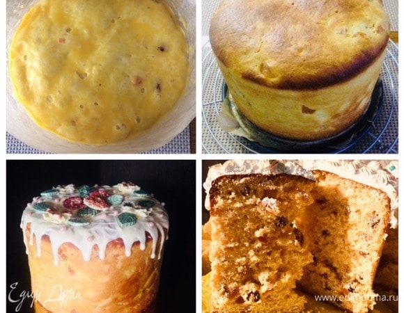 Разогреть духовку до 190°C. Смазать верх кекса желтком, смешанным с молоком. Выпекать 15 мин., затем уменьшить температуру до 165°C и выпекать еще 20–30 мин., проверяя на готовность шпажкой. Каждый знает свою духовку, поэтому ориентируйтесь на свой режим выпекания, если надо, накройте кекс, чтобы не поджарился сильно верх. Готовый кекс остудить 10 мин. в форме, а затем — на решетке.