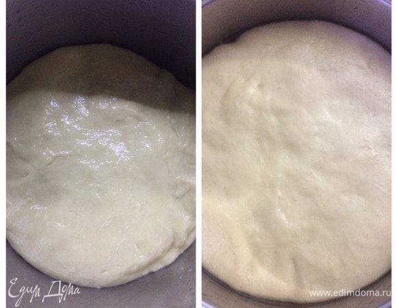 Затем переложить тесто в миску, смазанную маслом, накрыть полотенцем и дать ему подойти минимум 1–1,5 часа.