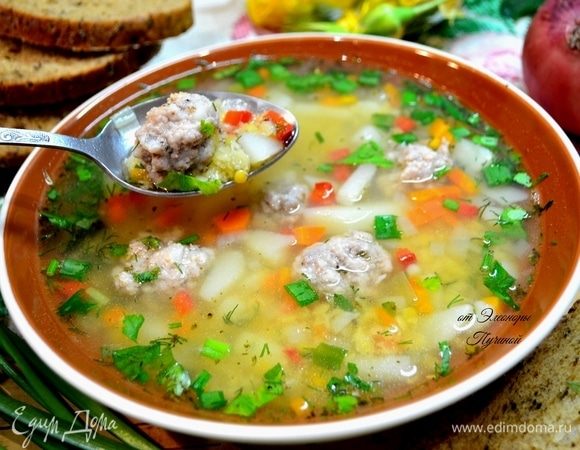 В суп добавить свежей зелени.