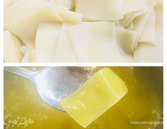 Пока жарится тилапия ТМ «Магуро», отвариваем бесбармачную лапшу из твердых сортов пшеницы, как указано на упаковке.