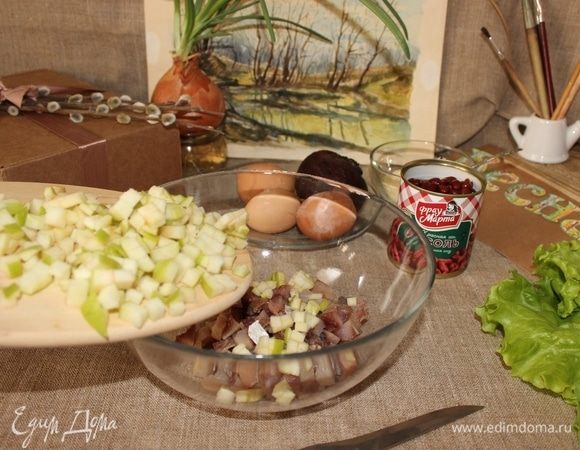 Высыпаем к сельди.