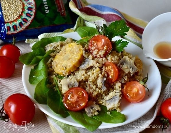 Очень полезный салат на основе крупы киноа от ТМ «Националь» готов. Это очень быстро, очень полезно для нашего организма. Ну и конечно это очень вкусно. Попробуйте, вам должно понравиться! Приятного аппетита.