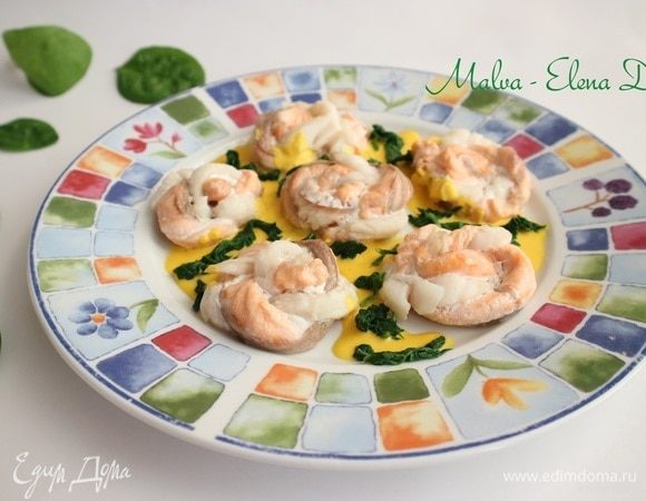 Украсить шпинатом. Приятного аппетита!