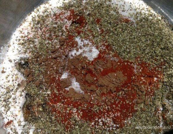 Добавили все остальное кроме воды. Перемешали.