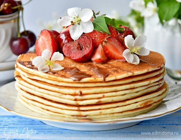 Готовые панкейки сложить стопочкой.