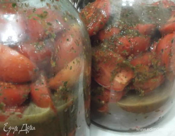 Уложить в банки, лучше 3-х литровые, но не до верха.