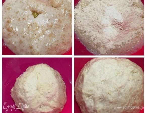 Начинаем с приготовления теста. В теплом молоке разводим сахар и дрожжи. Оставляем на 10 минут. Разбиваем яйцо, добавляем оливковое масло и соль, перемешиваем. Постепенно добавляя муку, замешиваем тесто. Накрываем его и оставляем в теплом месте на 30 минут.