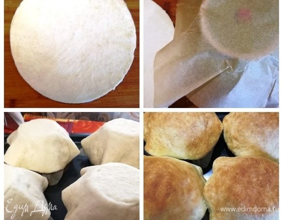 Каждый шарик раскатываем в лепешку. Если хотите тонкие тарелочки, раскатывайте тесто очень тонко. Керамические пиалы переворачиваем вверх дном. Кладем сверху пергамент, смазываем его растительным маслом. Укладываем тесто сверху, прижимая и формируя тарелочки. Переносим на противень и выпекаем в духовке при температуре 200°C около 15–20 минут. Аккуратно снимаем тарелочки и остужаем.