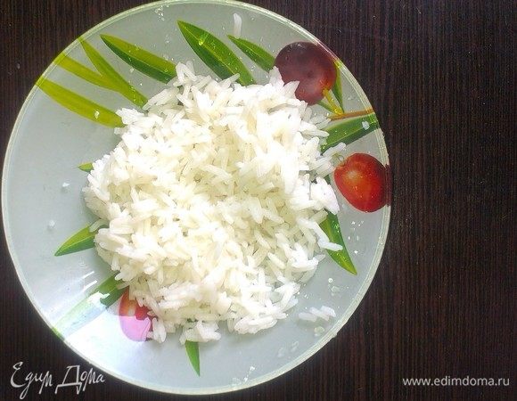 Рис отварить до полуготовности.