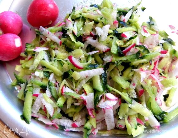 Овощи смешать.