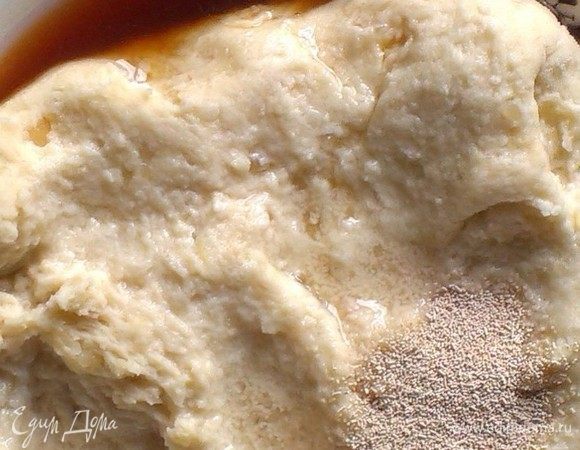 Картофель размять с мукой, добавить ром, немного теплой воды, сухие дрожжи, замесить мягкое тесто.