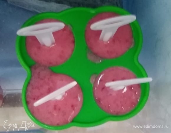 Разлить массу по формочкам и убрать в морозилку на 3–4 часа до полного застывания. Можно заморозить в контейнере, перемешивать каждый час и потом подать шариками в креманках.