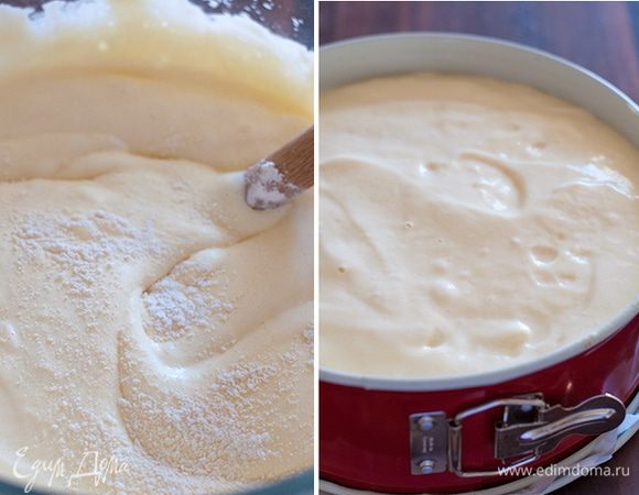 Делим тесто на 2–3 части и выпекаем в форме смазанной маслом и разогретой духовке до 180–200°C примерно 25–30 минут. Даем охладится!