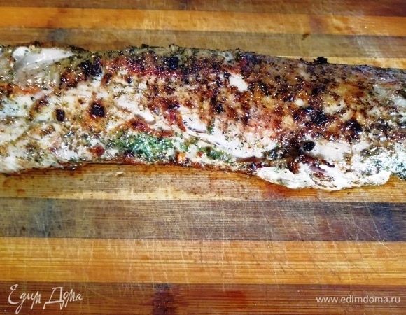 Свинина хорошо запечаталась со всех сторон и сохранит в себе все соки при запекании.