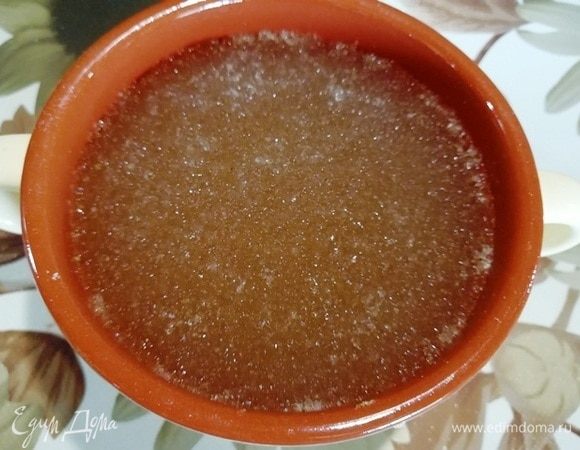 Желатин разводим согласно инструкции на упаковке.