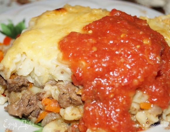 Если немного подождать, но мы не могли ждать, поэтому нижний слой получился немного не фотогеничным, зато очень вкусным, как мы любим.