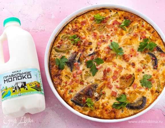 Дайте краям фриттаты схватиться, затем отправьте под разогретый гриль на 5 минут.<br />
 