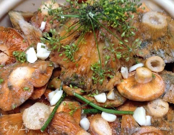 Поближе глаза и нос. Как налюбовались, тарелку сверху большую, чтобы почти все прикрыло, руками придавили, потом банку 3-х литровую с водой поставили на нее. И пусть так стоят сутки при комнатной температуре. Попытайтесь держать себя в руках от ароматов!