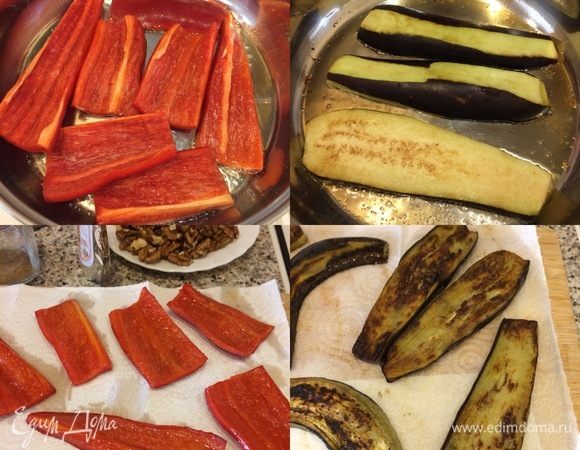 Спустя указанное время, обжариваем овощи с двух сторон. Затем кладем на бумажную салфетку, чтобы убрать лишний жир.