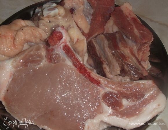 Мясо промыть.