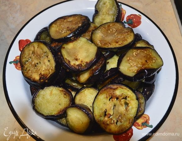 Баклажаны после обжарки.