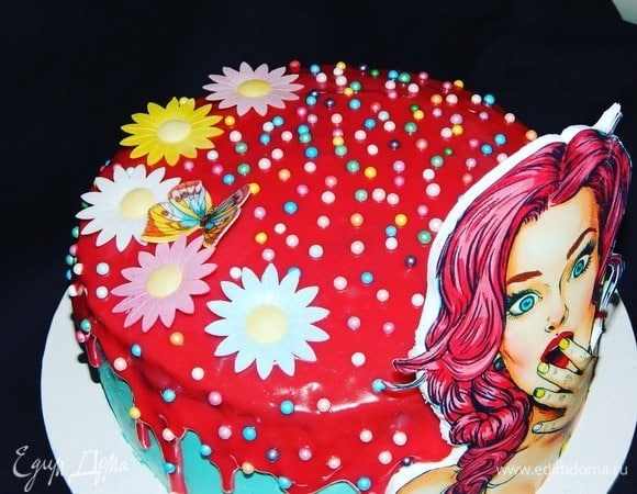 Полить холодный торт шоколадным ганашем и украсить. Оставить торт на ночь в холодильнике, что бы он хорошо пропитался.