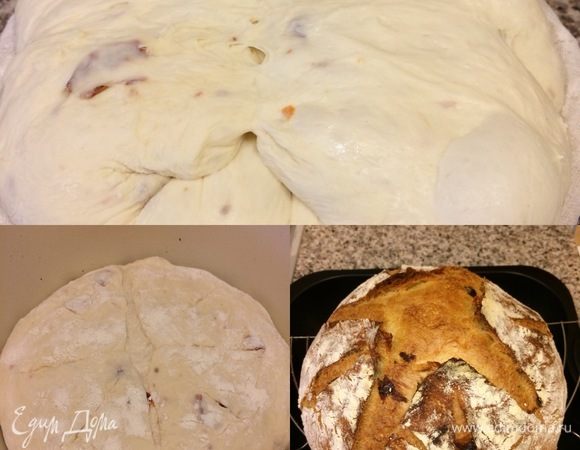 Спустя 45 минут достать чугунок, переложить в него хлеб швом вниз, сделать надрезы, накрыть крышкой и выпекать 20 минут. Затем снять крышку, уменьшить температуру до 180°C и допекать еще 50 минут (ориентируйтесь по своей духовке). Готовый хлеб достать и полностью остудить на решетке.