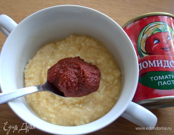 Во вторую часть добавить томатную пасту ТМ «Помидорка».