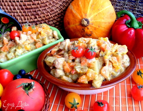 Очень милое получилось рагу благодаря осеннему урожаю.