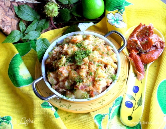 Я подавала с копченой рыбкой.