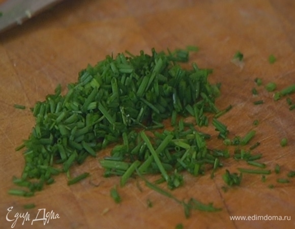 Шнитт-лук и укроп мелко порезать.