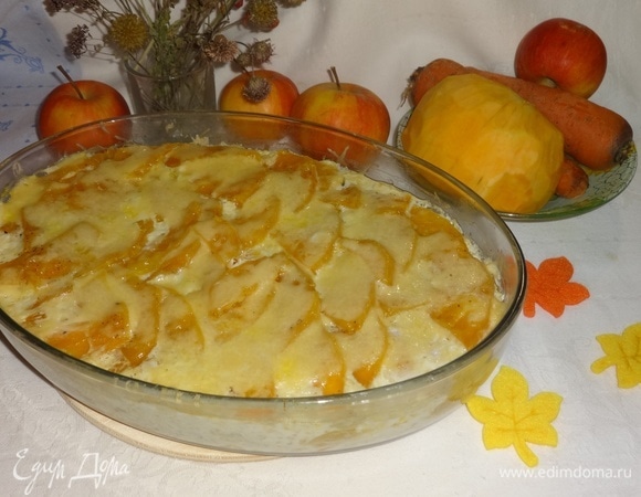 Готовую запеканку вынуть из духовки и подать к столу. Угощайтесь! Очень вкусно! Всем приятного аппетита!