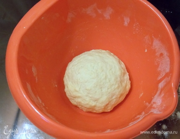 Смазываем форму и укладываем тесто. Закрываем пленкой и ставим в теплое место на расстойку до увеличения в 2 раза.