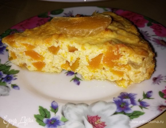 Вот и готова волшебная запеканка с очень вкусной начинкой, по вкусу напоминающей цукаты. Приятного аппетита!