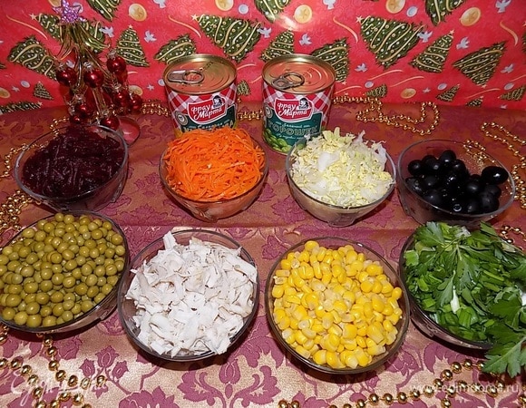 Фото каждого «сектора» нашего салата.