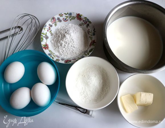 Приготовить все необходимое для заварного ванильного крема патисьер. Сливочное масло вынуть из холодильника заранее, оно должно быть комнатной температуры.