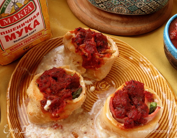 Подаем с соусом маринара. Приятного аппетита!