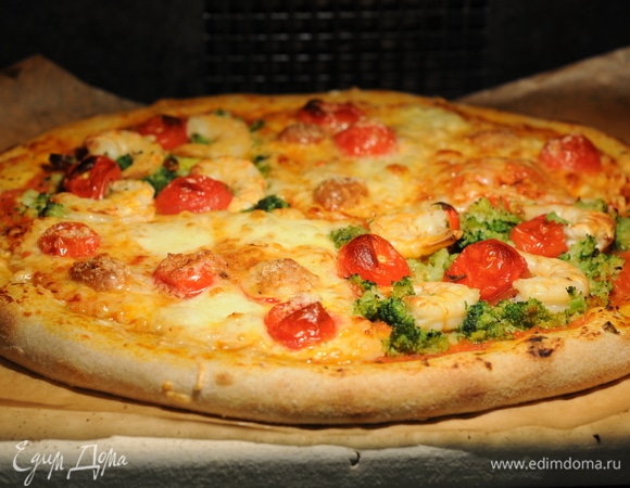 Креветки не пересохли, сыр только расплавился, помидоры красиво запеклись.