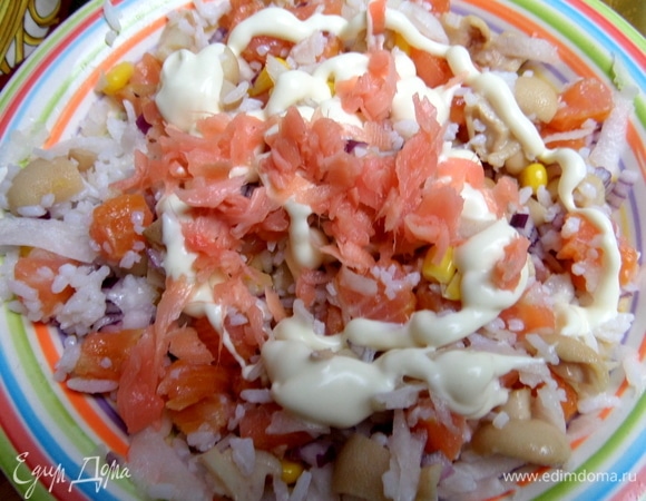 Для пикантности еще нарезала имбирь.