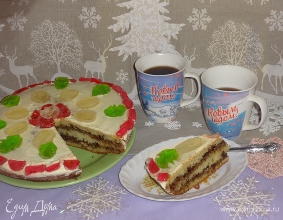 Разрезать манник на порции и подать к столу. Угощайтесь! Приятного чаепития! С наступающим Новым годом! Радости, счастья и благополучия!