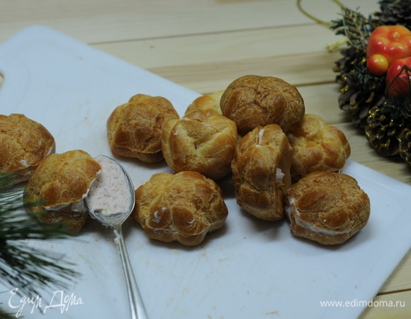 Начиняем профитроли, как и с муссом из индейки.