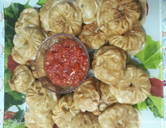 Хошан или, как их еще называют, — жареные манты — готовы.