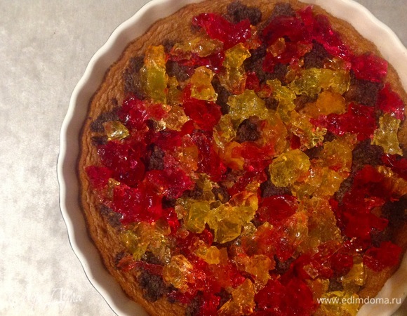 Готовое желе нарезаю, выкладываю на маковую начинку.