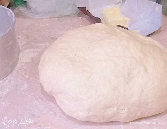 Вот, что нужно для теста: 600 мл молока греем до слегка горячего состояния. Туда покрошить дрожжи (можно и 1 пачку, я добавила 1,25 пачки, чтобы наверняка). Соль и сахар на свой вкус. Просеиваем часть муки, делаем тесто консистенции жидкой сметаны. Накрываем крышкой, пакетом, пленкой — не важно. И ждем, пока поднимется опара (у меня ушло минут 10, если не меньше).