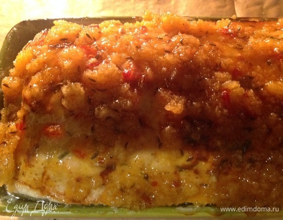 Вот так выглядит блюдо с соусом сверху за 10 минут до готовности.