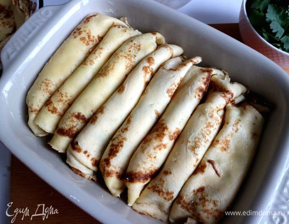 Фаршированные блинчики в форме.