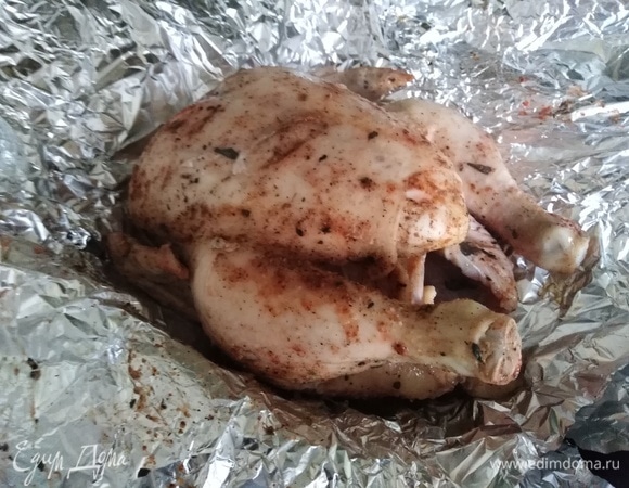 Затем фольгу развернуть. Поставить обратно в духовку.